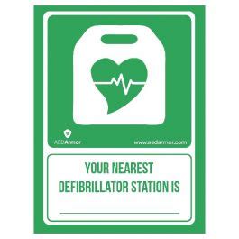 AED Armor Your Nearest Defibrillator Station A4 Poster Defibshop