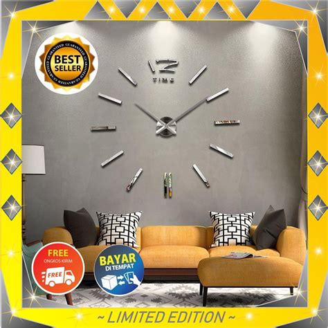 Jual Jam Dinding Besar DIY Giant Wall Clock Quartz Creative Design Jam