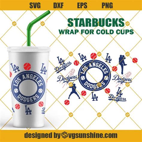 Full Wrap Los Angeles Dodgers Starbucks Cup Svg La Dodgers Svg Los