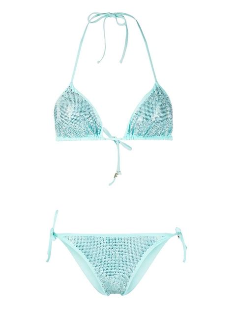 Fisico Crystal Embellished Bikini Set In Blue Lyst