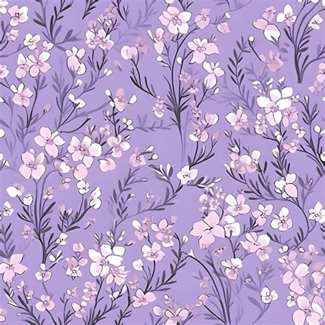 Seamless Pattern Lavender Small Floral Premium Ai Generated Image