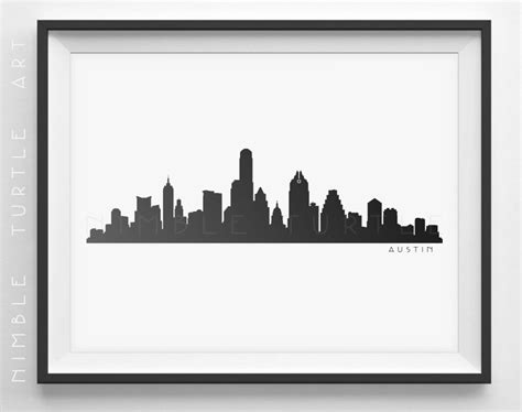 Austin Skyline Silhouette Printable Skyline Austin Texas PDF, Png, SVG ...