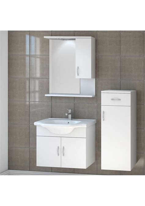 Denko Akyazı 55 CM Mdf Beyaz Banyo Dolabı Takımı Boy Dolabı Fiyatları