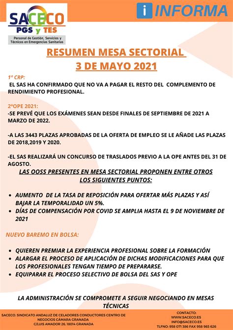 Resumen Mesa Sectorial De Mayo Saceco