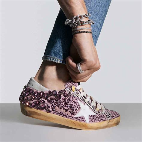 Zapatillas Golden Goose Super Star De Mujer Rosas Swarovski