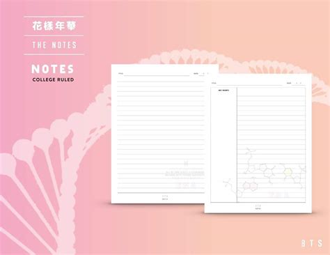 BTS Printables, Pt. 3 - LY “The Notes” | ARMY's Amino