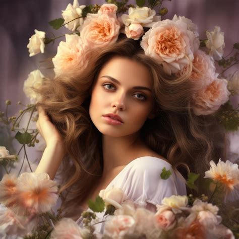 Premium Ai Image Girl In Flowers Free Photo Hd Background