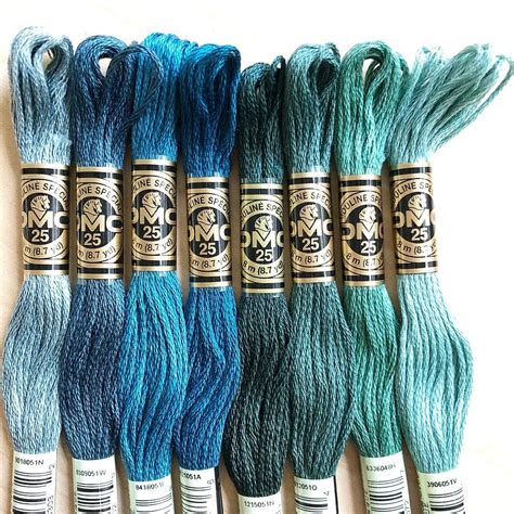 Blue Color Palette Dmc Embroidery Threads Floss Dmc Embroidery Floss