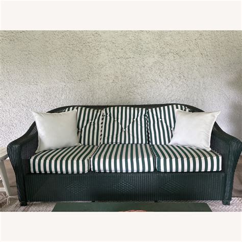 Lloyd Flanders Green Nantucket Sofa AptDeco