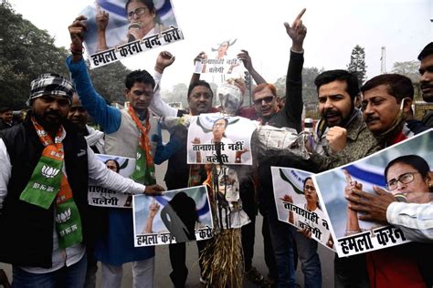 Bjp Protests Against Mamata Banerjee Over Attack On Naddas Convoy In