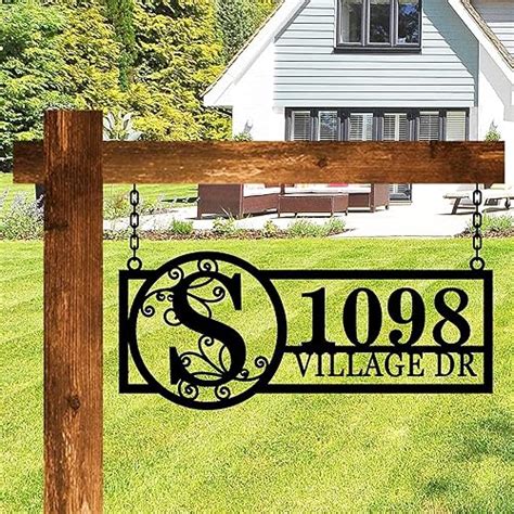 Amazon Custom Hanging Metal Address Sign Hanging Mailbox House