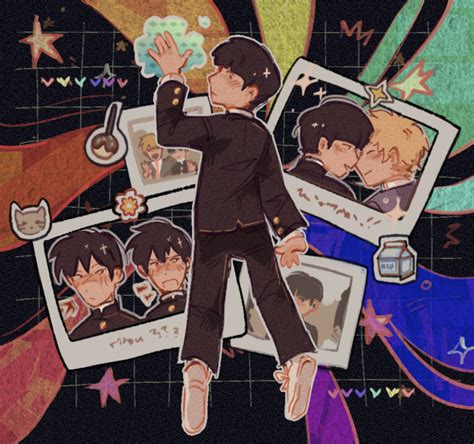 Kageyama Shigeo Reigen Arataka Hanazawa Teruki And Kageyama Ritsu Mob Psycho 100 Drawn By