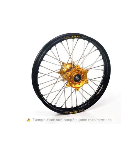 Roue avant complète HAAN WHEELS 17x1 40x28T jante noir moyeu or rayons