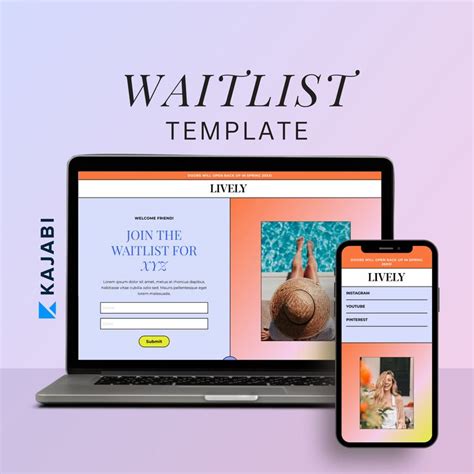 Kajabi Waitlist Page Template Kajabi Template Waitlist Kajabi Coaching