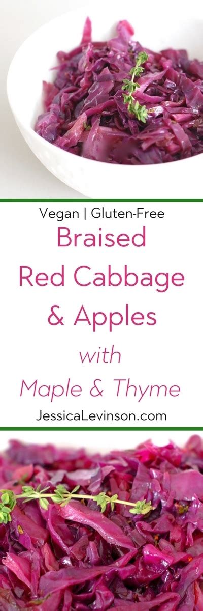 Braised Red Cabbage and Apples with Maple & Thyme {Vegan}