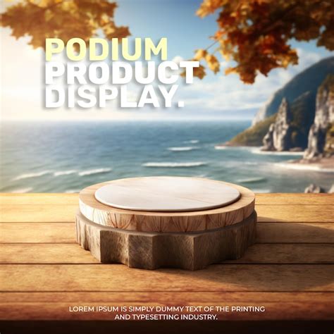 Premium PSD Cosmetic Display Product Natural Podium Stand Summer