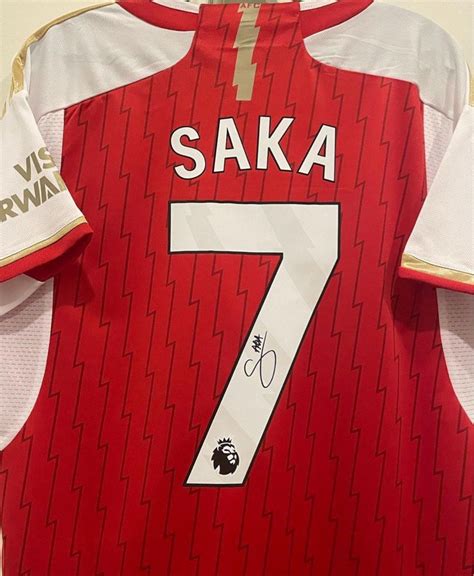 Bukayo Saka Signed Arsenal Shirt Hobbies Toys Collectibles