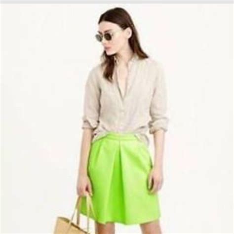 Nwt J Crew Pleat Front Mini Skirt Citrus Green 00 Mini Skirt Style