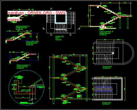 Merdiven Dwg Projesi Autocad Projeler