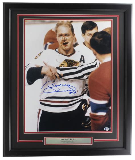 Bobby Hull Signed Blackhawks 22x27 Custom Framed Photo Display Beckett