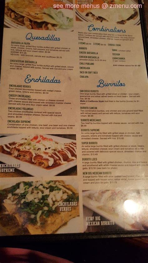 Online Menu Of Cancun Mexican Restaurant Restaurant Sneads Ferry