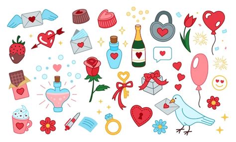 Conjunto De Ilustraciones De Amor De Vector Lindo Colecci N De