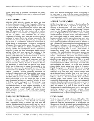 Comparision Of Different Imaging Techniques Used For Chronic Wounds