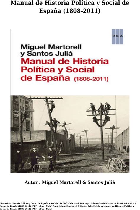 Descargar Libros Gratis Manual De Historia Política Y Social España