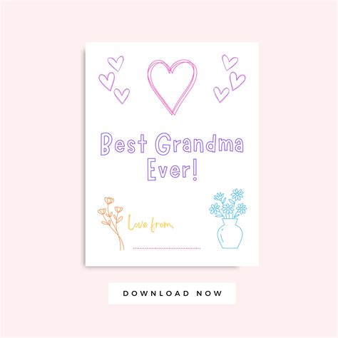 Grandparent's Day Printable Cards From Kids Gift From - Etsy