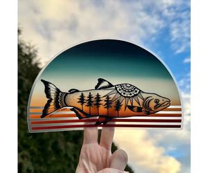 West Coast Karma Retro Salmon Decal Cultured Coast