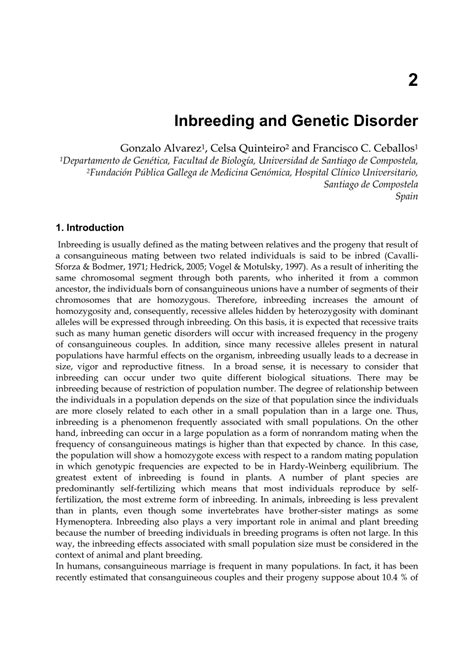 inbreeding  genetic disorder