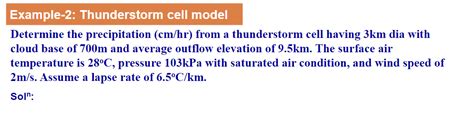 Solved Example-2: Thunderstorm cell model Determine the | Chegg.com