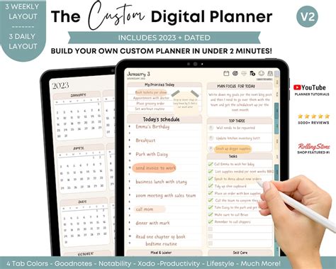 Digital Planner Self Care Planner Monthly Weekly Daily