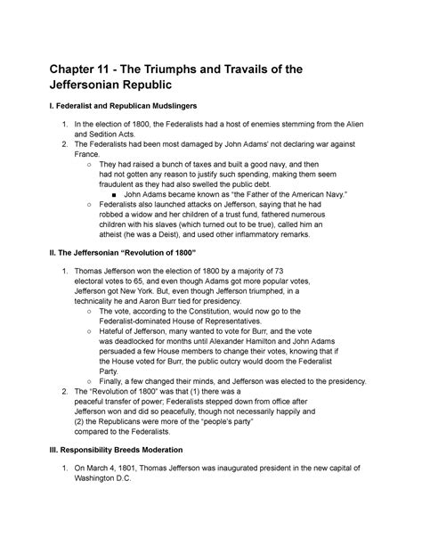 APUSH Chapter 11 Chapter 11 The Triumphs And Travails Of The