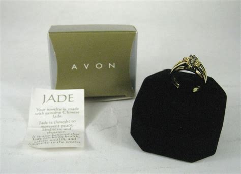 New Avon Ring Size 10 Genuine Jade Hematite Crystal Reversible Double