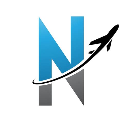 Premium Vector Blue And Black Futuristic Letter N Icon With An