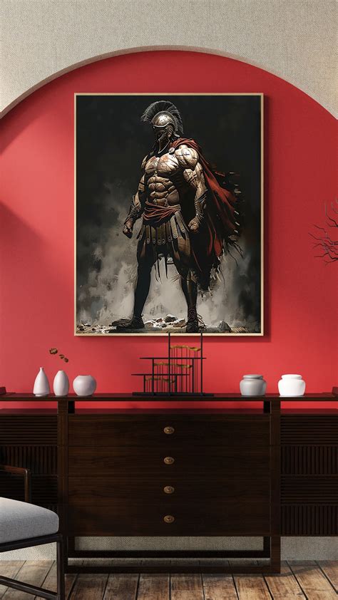 Spartan Strong Warrior AI Art Digital Image of Strength and Powerful ...