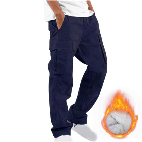 Jacenvly Mens Dress Pants Clearance Long Straight-Leg Pants Elastic