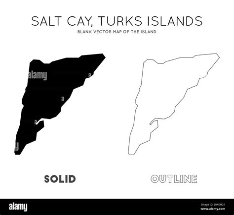 Salt Cay Turks Islands Map Blank Vector Map Of The Island Borders Of