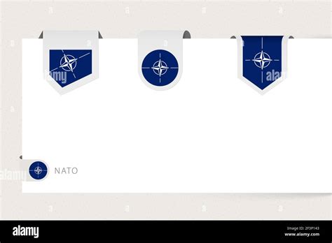 Label flag collection of Nato in different shape. Ribbon flag template ...