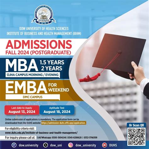 Dow University Ibhm Mba Emba Admission 2024 Fee Structure