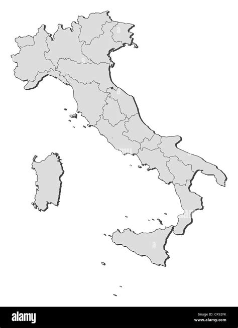 Political Map Of Italy With The Several Regions Stock Photo Alamy