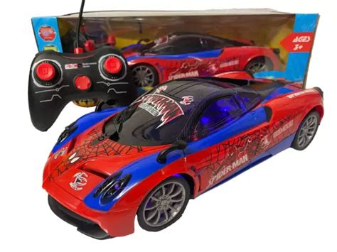 Spiderman Ferrari Rc Remote Control Car Rechargeable Led Lights Fast