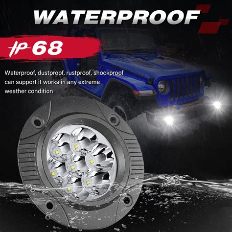 OFFROADTOWN 2PCS 5Inch 80W Round Flush Mount LED Pods Driving Lights