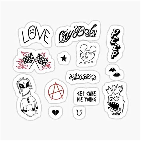 Buy Decalslil Peep Tattoo Pack Lil Peep Merch Sticker Sticker