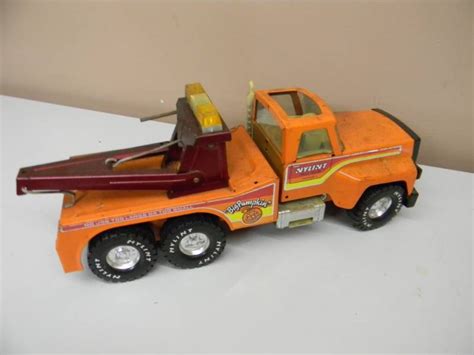 Vintage RARE Nylint Big Pumkin Pressed Steel Orange Tow Truck Wrecker