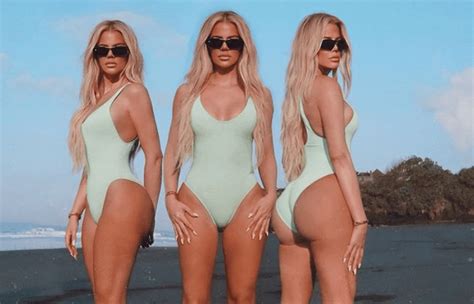 Khloé Kardashian Shows Off Her Curves From All Angles In A Sexy Mint Green One Piece Swimsuit