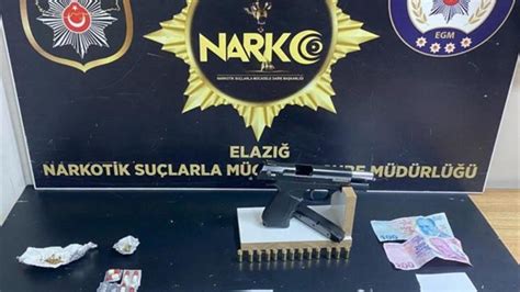 Elazığ da ruhsatsız silah ve uyuşturucu madde ele geçirildi Elazığ