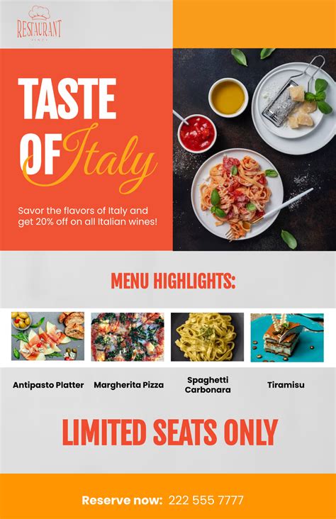Free Restaurant Event Poster Template to Edit Online