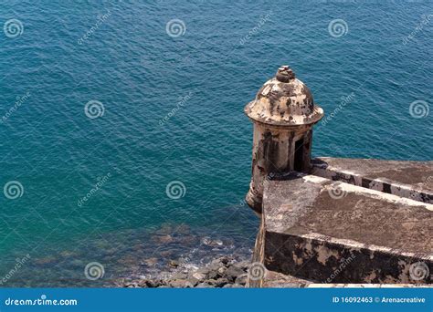 El Morro Fort Tower stock image. Image of canons, shore - 16092463